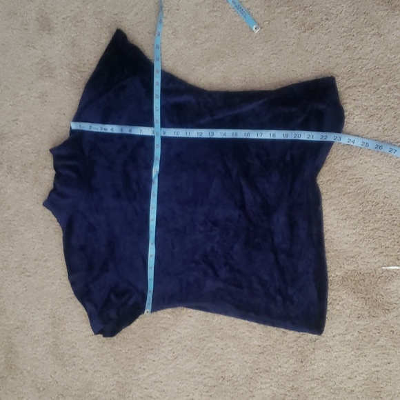 Telluride Clothing xl velvet royal blue mock neck cap sleeve stretchy top - Picture 7 of 7
